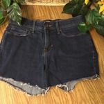 Levi's Levi’s 525 Cutoff Fringe Medium To Dark Wash Blue Jean Shorts size 4 Photo 2