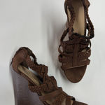 Bella Vita  Shoes Womens Size 9.5W Brown Wedge Heels Braided Strappy‎ Sandals Zip Photo 0