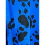 Vintage Poochi Canine Couture Inc. Blue Black Pawprint Pullover Sweater Medium Photo 3