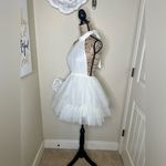 American Threads NTM: Beatrice Cream Tulle Halter Backless Mini Dress Sz Small Photo 7