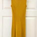 Forever 21  Ribbed Mock Neck Sleeveless Sweater Knit Mini Dress Sz Medium Mustard Photo 0