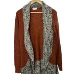 Ponsesa Open Cardigan Sweater Rust Color Nubby Textured Knit Women's Sz XL Orange Photo 0