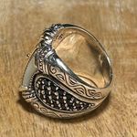Konstantino 925 Sterling Silver & 18K Gold Mother of Pearl & Black Spinel Ring Photo 4