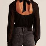 Abercrombie & Fitch NWT  black satin and chiffon high neck bodysuit sz S Photo 1