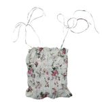 Reformation NWT Arancia Top in Flourish Floral Tie Strap Smocked Crop Blouse M Photo 0