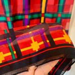 The Limited  Vintage Rectangle Color Block Red Scarf Photo 5