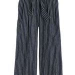 J.Crew  Point Sur Women’s Size 6 Navy Blue White Striped Linen Paperbag Pants Photo 0