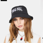 Dolls Kill EMBROIDERED LOGO BUCKET HAT  Photo 4