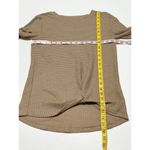 Women's Waffle Knit Twist Knot Long Sleeve Pullover Sweater Khaki Tan Size Small Photo 5