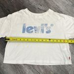 Levi's white branded crop top - labeled as M but is more of a Small Photo 5