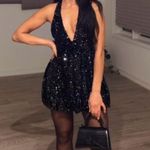 ZARA  dress mini Elegant Black Sequin Halter party cocktail night out evening date  Photo 4