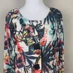 Ali Miles Tunic Cardigan Sweater Womens Small Multicolor Button Up Knit Artsy S Photo 2