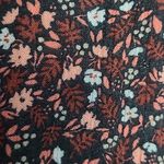 Garnet Hill  BLACK MICRO FLORAL LEAF BOTANICAL PRINTED BOHO BUTTON FRONT BLOUSE 8 Photo 6