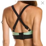 We Wore What  solid scoop bra top small green and black cross back Photo 1