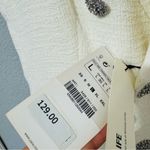 ZARA  Women Ecru Textured Button-Down Luxury Vest Wedding Lapel Collar Dress L Photo 7