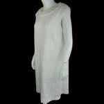 Studio One Womens 18 Ivory Lace Overlay Midi Dress Pearl Neckline Sleeveless Photo 4