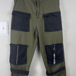 American Bazi  Cargo Jogger Pants Women’s Large Olive Green Black Utility Street Photo 0