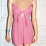 Shein Red White Gingham Romper XS Photo 0