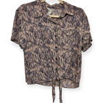 Arizona Jeans Arizona Jean Co Snakeskin Tie Front Button Shirt | M Y2K Grunge Western Top Photo 0