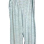 Sharagano Linen Blend Blue Casual Pull On Pants Size M Resort Cruise Lagenlook Photo 0