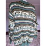 Alpaca Wool Knit Peru Sweater Pincho Poncho Granola Normcore Minimalist Scandi Green Size M Photo 2
