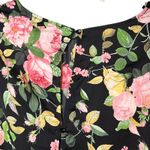 Bleuh Ciel Shirt Womens Large Black Floral Tie Front Balloon Sleeve Blouse Boho Photo 9