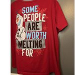 Disney Frozen Olaf Shirt Mens 3XL Some People Are Worth Melting For Graphic Tee Photo 2
