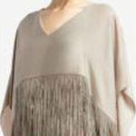 BCBGMAXAZRIA 💕💕 Iniko Flutter Sleeve Fringe Top Pumice Beige NWT Photo 2
