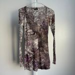 Gavriel LA VTG Y2K Bling Baby Tee Floral Rhinestone Long Sleeve Top Medium Purple Photo 1