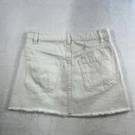 Anthropologie We The Free People Sz 25 Zip It Up Mini Denim Skirt White Distressed Frayed Hem Photo 11