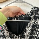 Theory  Sculpted Tweed Black Cream White Sleeveless Lined Zip Closure Blouse S Photo 4