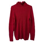 Croft & Barrow Women Red Cable-Knit Sweater Turtleneck Size Large Winter Office Photo 1