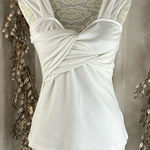 Listicle  Women’s M white Ribbed Twist Front Sleeveless Top Medium‎ Photo 0