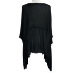 Italian‎ Tunic Free Size Lagenlook Asymmetric Knit Oversized Poncho Cocoon Top Black Photo 3