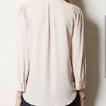 Anthropologie Sz 0  Molinette Soeurs Soft Pink Blouse with Lace + Silver Buttons Photo 8