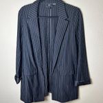 NWOT Boutique HAVE Brand Pinstripe Longline Black Open Front Blazer Photo 1