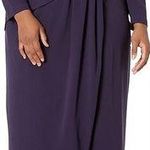 Dress the Population Naomi Long-Sleeve Twist Long Maxi Gown Purple 3X Plus Size Photo 0
