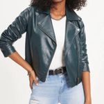 VICI NWT Skies Are Blue Faux Leather Biker Leather Jacket Jade Green Size XL Photo 2