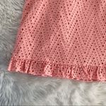 C/MEO COLLECTIVE  Eyelet Mini Dress Spaghetti Strap Cotton Ruffle Peach Large New Photo 11