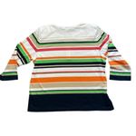 Alfred Dunner Striped Knit Top Large 3/4 Sleeve Shoulder Pads Multicolor NWT Photo 3