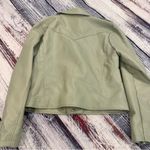BLANK NYC  Women's Mint Green Vegan Leather Moto Jacket Photo 4