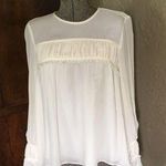 Cinq à Sept Delicate Cinq a Sept White Silk Shirt w/ Ruffles Photo 0