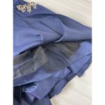 Blondie Nites Blue Satin Jeweled Embellished Strappy Cocktail Dress Juniors Sz S Photo 7