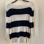 Neiman Marcus  Navy Blue  and Crean Stripe , Bateau Cashmere blend Sweater W-XL Photo 1