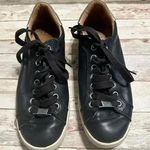 UGG  Leather Sneakers Women's Size 8 Black Silver Comfy Lace Up Casual Photo 0