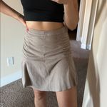 Twelve By Ontwelfth faux suede skirt beige, fit & flare mini skirt / small Tan Photo 0