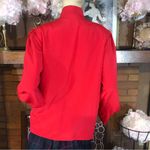 VINTAGE 1980'S YVES ST. CLAIR RED MOCK NECK PLEATED BLOUSE (12) Photo 2