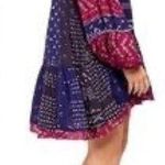Free People  Boho Shibori Patchwork Printed Long Sleeve Dress Photo 1