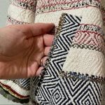 ZARA Blue Red & White Fringe Embellished Blazer Long Jacket S Tweed Boho Photo 9