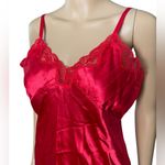 Lady Cameo Vintage 90s Red Satin Silky Pleated Lingerie Intimate Mini Slip Dress Size M Photo 1
